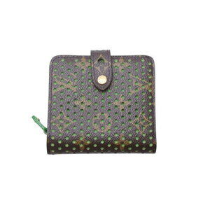 Louis Vuitton Monogram Perfo Compact Zip Bi fold Wallet Veil Green